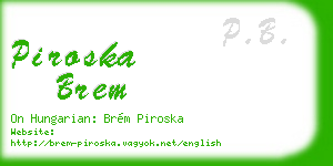 piroska brem business card